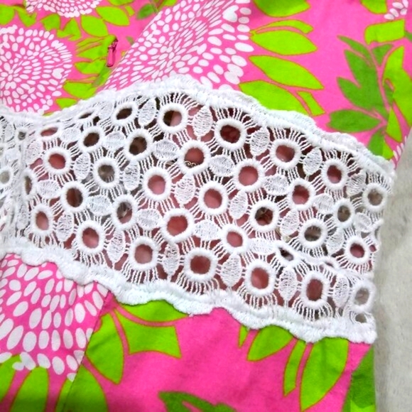 VTG Lilly Pulizter Chantel Halter Top Palm Beach Hibiscus Pink Women’s Small - Picture 3 of 11